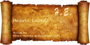 Heintz Enikő névjegykártya